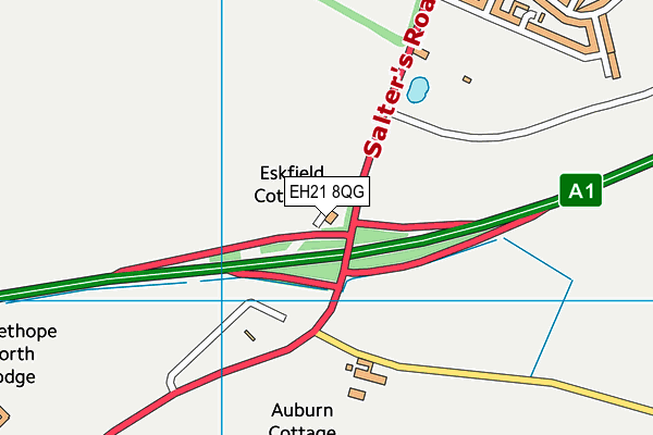 EH21 8QG map - OS VectorMap District (Ordnance Survey)