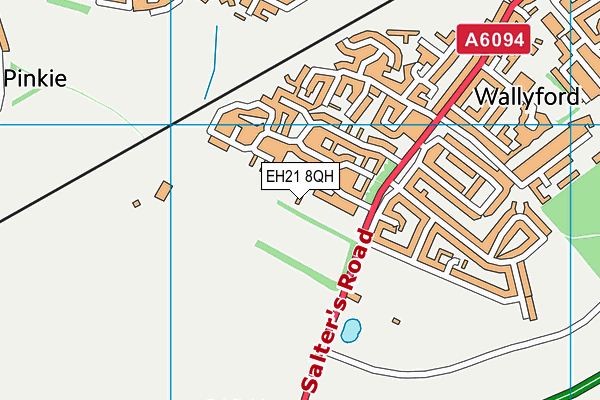 EH21 8QH map - OS VectorMap District (Ordnance Survey)