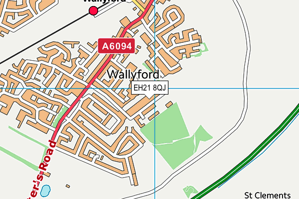 EH21 8QJ map - OS VectorMap District (Ordnance Survey)