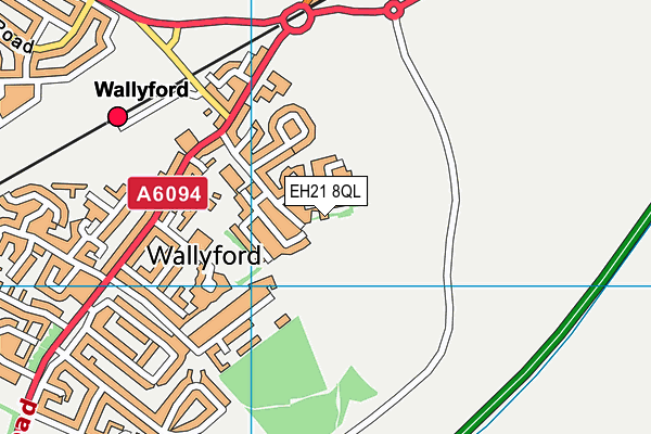 EH21 8QL map - OS VectorMap District (Ordnance Survey)