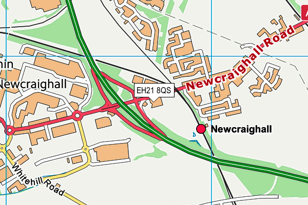 EH21 8QS map - OS VectorMap District (Ordnance Survey)