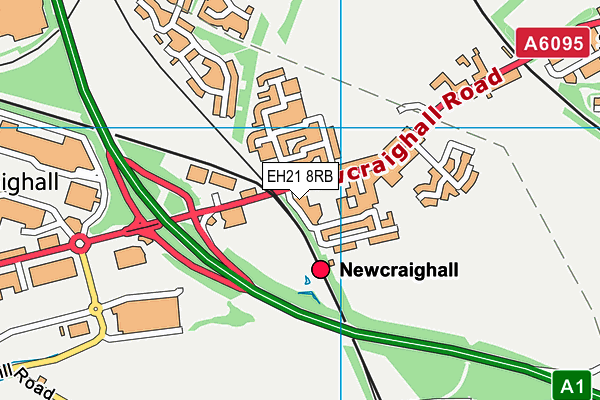 EH21 8RB map - OS VectorMap District (Ordnance Survey)