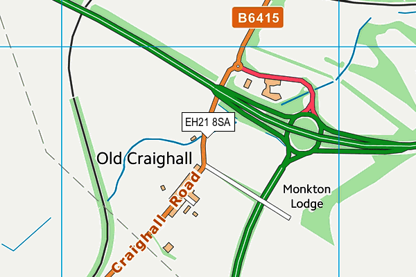 EH21 8SA map - OS VectorMap District (Ordnance Survey)