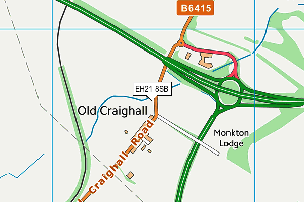 EH21 8SB map - OS VectorMap District (Ordnance Survey)