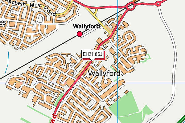 EH21 8SJ map - OS VectorMap District (Ordnance Survey)