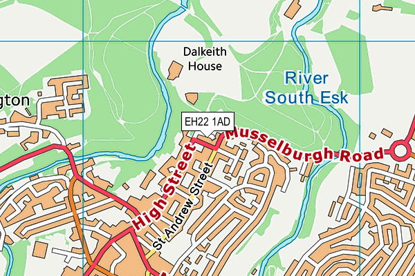 EH22 1AD map - OS VectorMap District (Ordnance Survey)