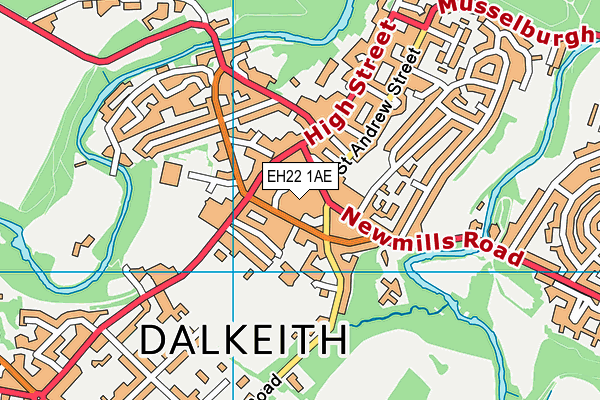 EH22 1AE map - OS VectorMap District (Ordnance Survey)