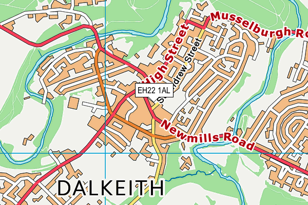 EH22 1AL map - OS VectorMap District (Ordnance Survey)