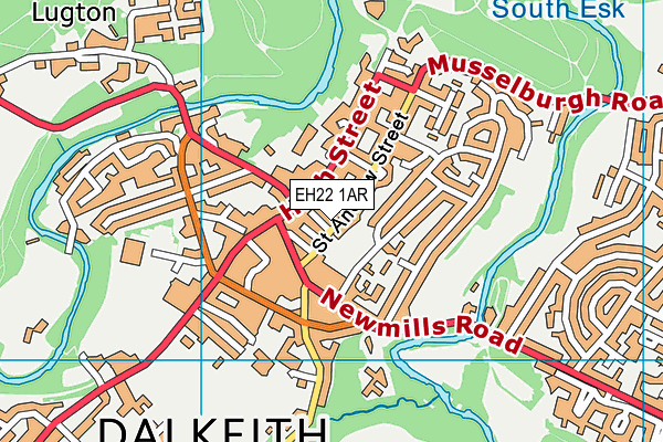 EH22 1AR map - OS VectorMap District (Ordnance Survey)