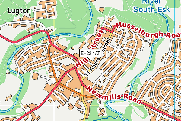 EH22 1AT map - OS VectorMap District (Ordnance Survey)