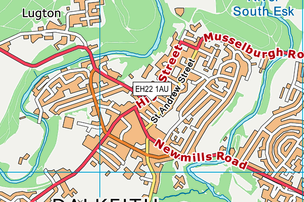 EH22 1AU map - OS VectorMap District (Ordnance Survey)