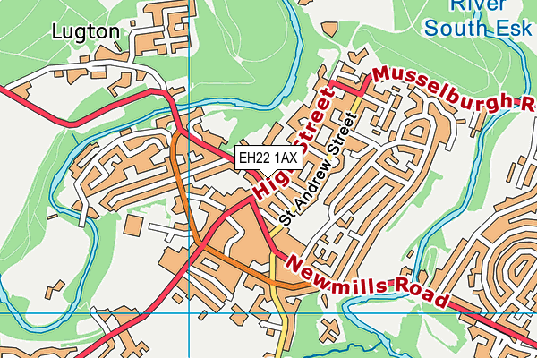 EH22 1AX map - OS VectorMap District (Ordnance Survey)