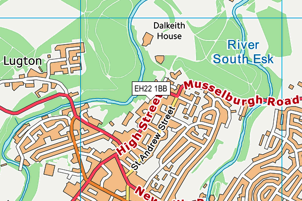 EH22 1BB map - OS VectorMap District (Ordnance Survey)