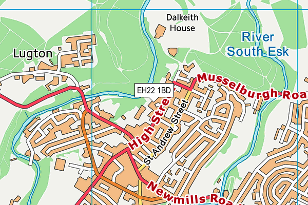 EH22 1BD map - OS VectorMap District (Ordnance Survey)