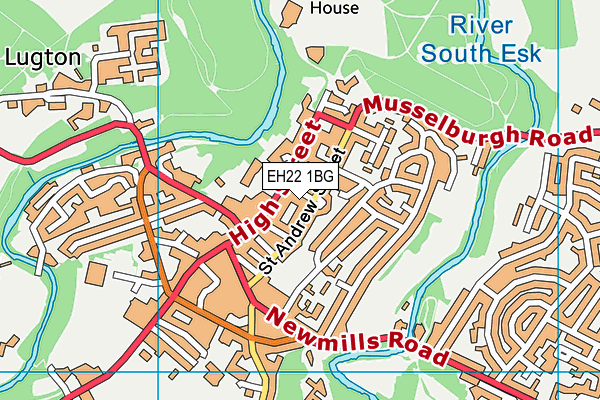 EH22 1BG map - OS VectorMap District (Ordnance Survey)