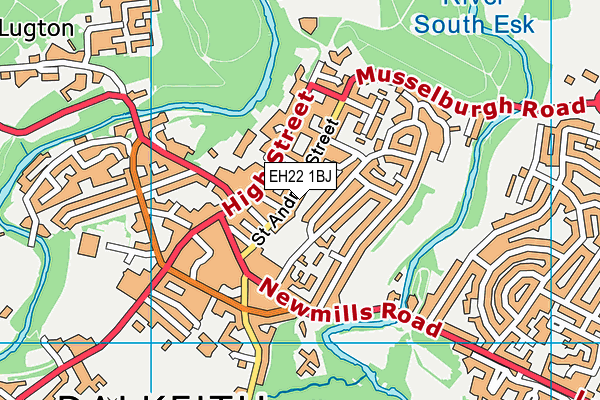 EH22 1BJ map - OS VectorMap District (Ordnance Survey)