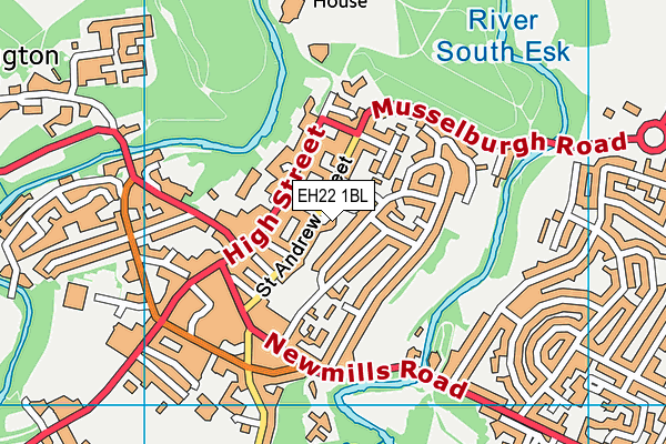 EH22 1BL map - OS VectorMap District (Ordnance Survey)