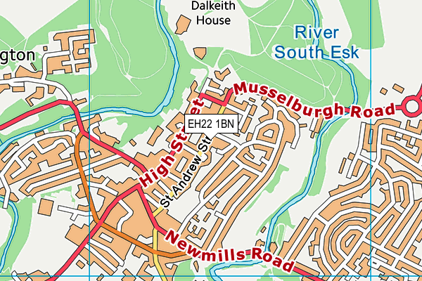 EH22 1BN map - OS VectorMap District (Ordnance Survey)