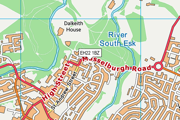 EH22 1BZ map - OS VectorMap District (Ordnance Survey)