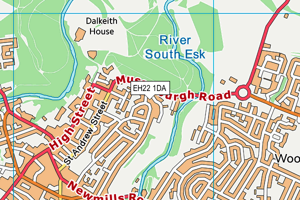 EH22 1DA map - OS VectorMap District (Ordnance Survey)