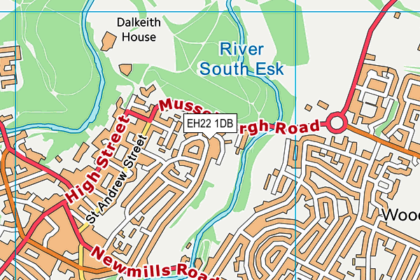 EH22 1DB map - OS VectorMap District (Ordnance Survey)