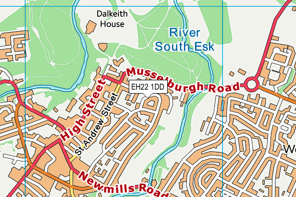 EH22 1DD map - OS VectorMap District (Ordnance Survey)