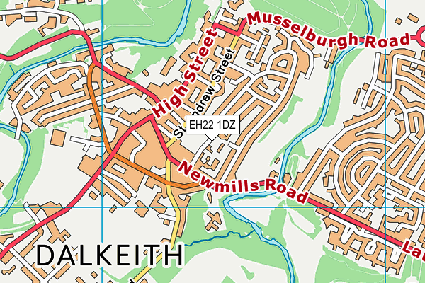 EH22 1DZ map - OS VectorMap District (Ordnance Survey)