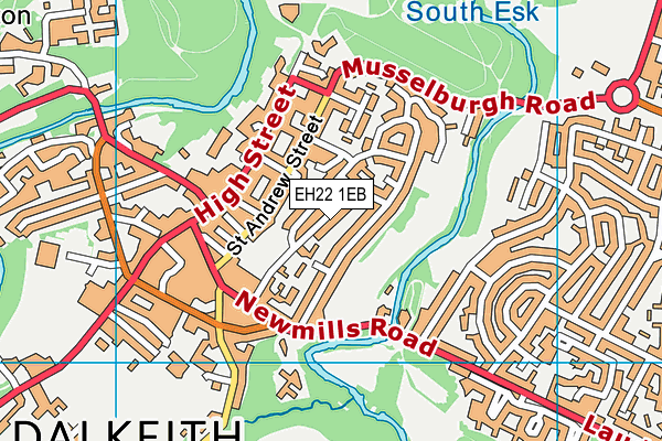 EH22 1EB map - OS VectorMap District (Ordnance Survey)