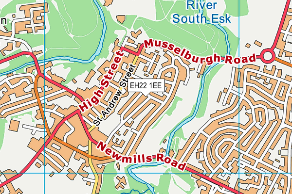 EH22 1EE map - OS VectorMap District (Ordnance Survey)