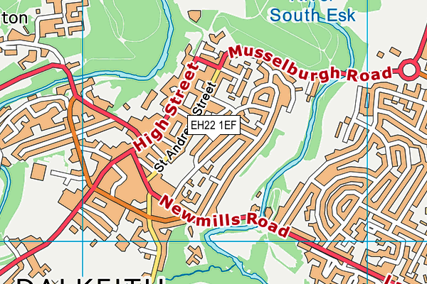 EH22 1EF map - OS VectorMap District (Ordnance Survey)