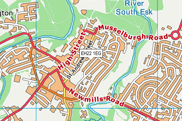 EH22 1EG map - OS VectorMap District (Ordnance Survey)