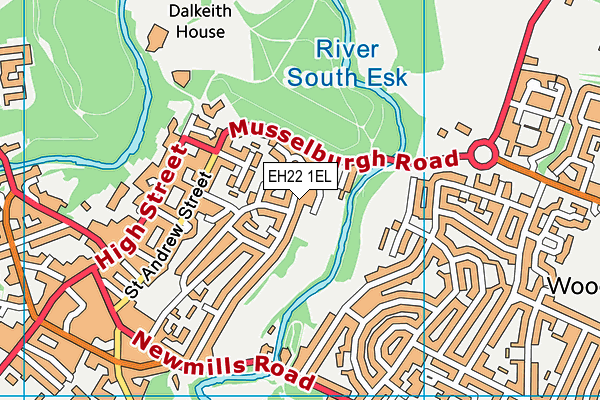 EH22 1EL map - OS VectorMap District (Ordnance Survey)