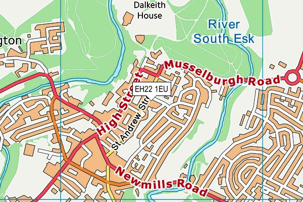 EH22 1EU map - OS VectorMap District (Ordnance Survey)