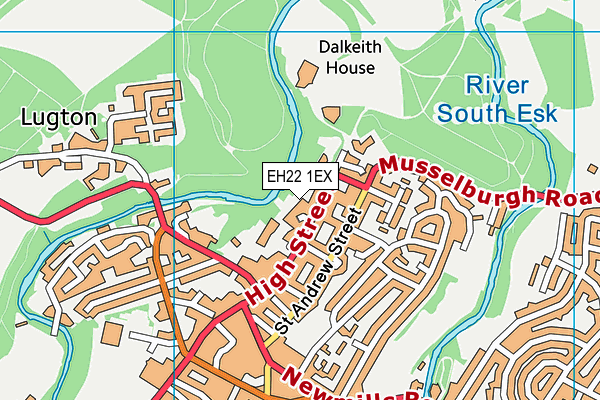 EH22 1EX map - OS VectorMap District (Ordnance Survey)