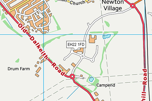 EH22 1FD map - OS VectorMap District (Ordnance Survey)