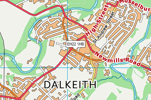 EH22 1HB map - OS VectorMap District (Ordnance Survey)