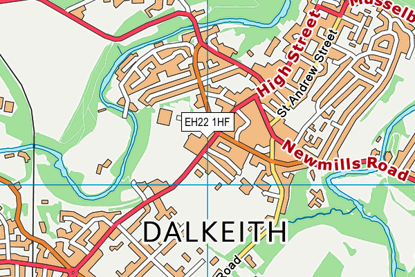 EH22 1HF map - OS VectorMap District (Ordnance Survey)