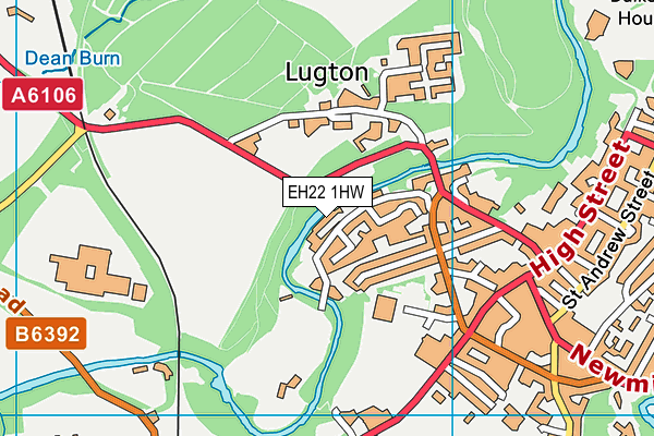 EH22 1HW map - OS VectorMap District (Ordnance Survey)