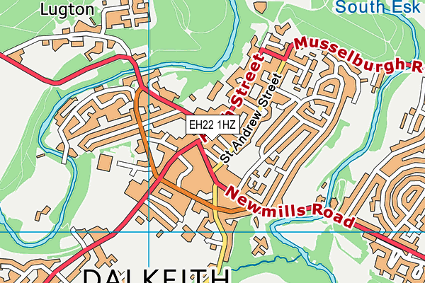 EH22 1HZ map - OS VectorMap District (Ordnance Survey)