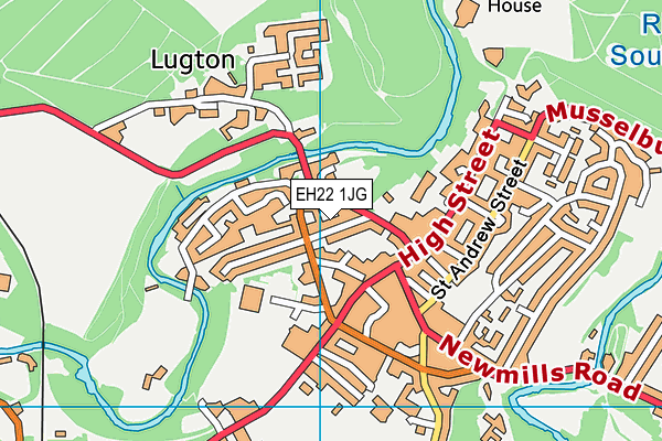 EH22 1JG map - OS VectorMap District (Ordnance Survey)