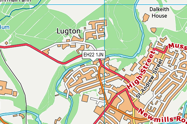 EH22 1JN map - OS VectorMap District (Ordnance Survey)