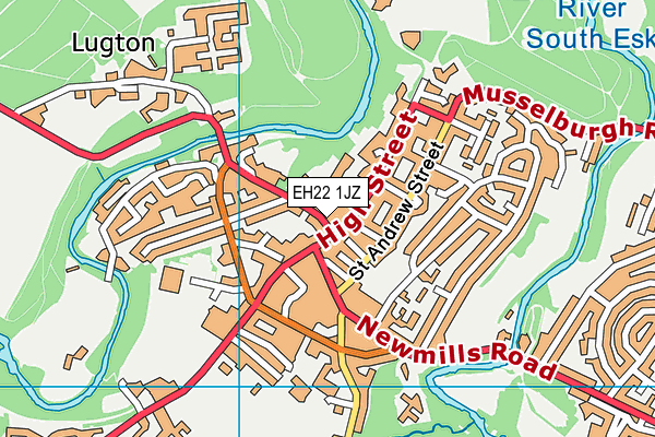 EH22 1JZ map - OS VectorMap District (Ordnance Survey)