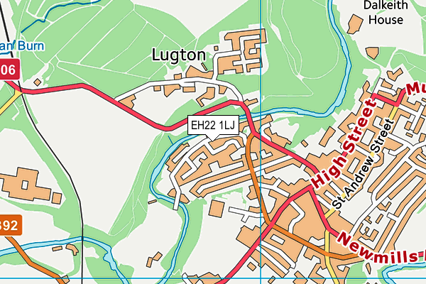 EH22 1LJ map - OS VectorMap District (Ordnance Survey)