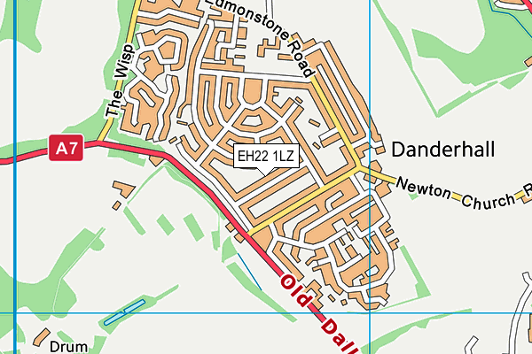 EH22 1LZ map - OS VectorMap District (Ordnance Survey)