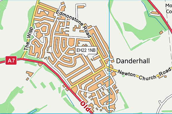 EH22 1NB map - OS VectorMap District (Ordnance Survey)