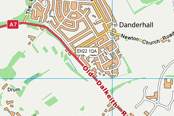 EH22 1QA map - OS VectorMap District (Ordnance Survey)