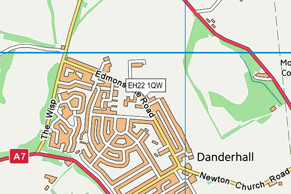 EH22 1QW map - OS VectorMap District (Ordnance Survey)