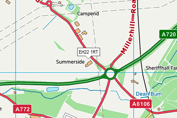 EH22 1RT map - OS VectorMap District (Ordnance Survey)