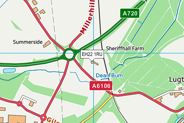 EH22 1RU map - OS VectorMap District (Ordnance Survey)