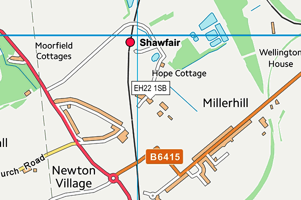 EH22 1SB map - OS VectorMap District (Ordnance Survey)